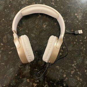 Gold and White Bluetooth Headphones - Premium Comfort